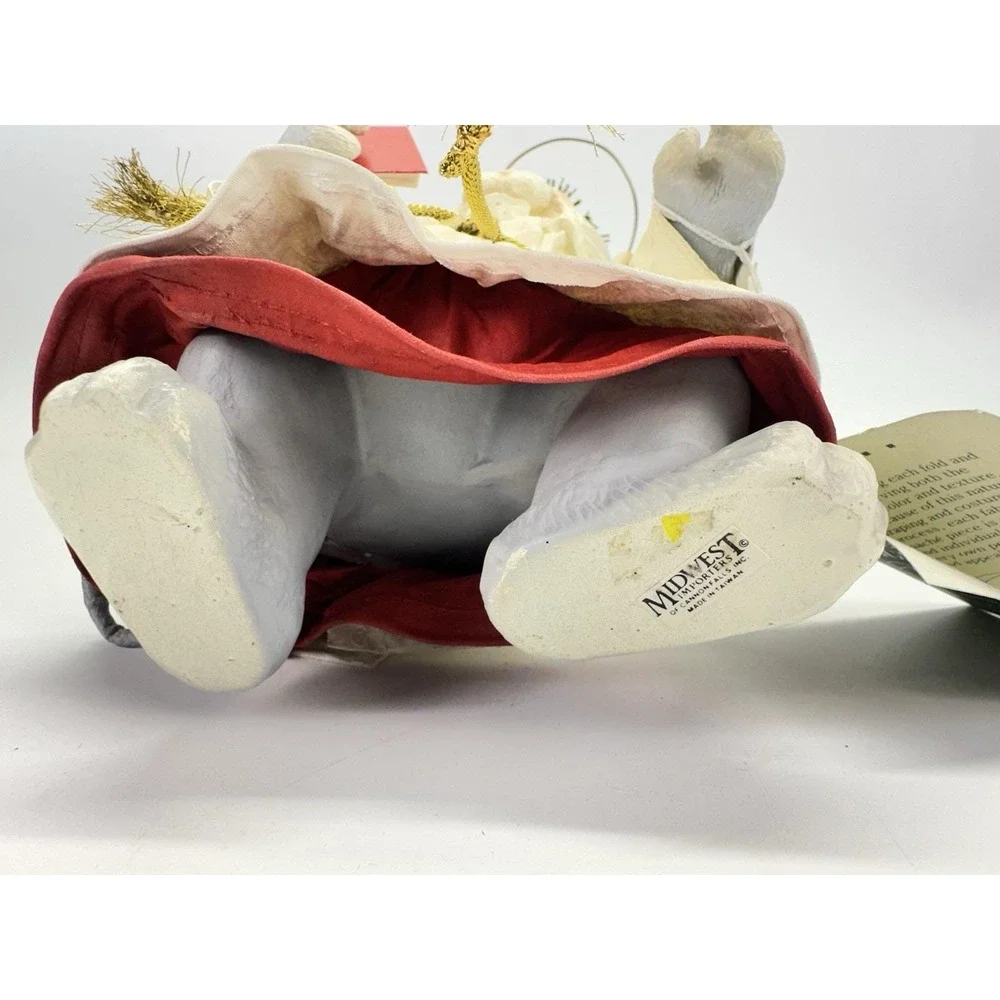 Vintage Midwest Cannon Falls Angel Mouse Fabric Mache Figurine Christmas Taiwan